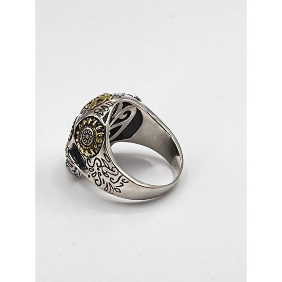 SUGAR SKULL/SANTA 925 STERLING SILVER/DAY OF THE DEAD/BIKER/RING sz 10.5 - Picture 2 of 5